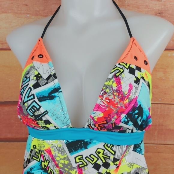 🍄3/50$🍄 Op neon accents tankini top large buttom small - Picture 6 of 10
